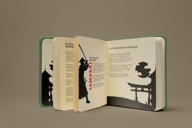 PSD view of square paper book mock-up