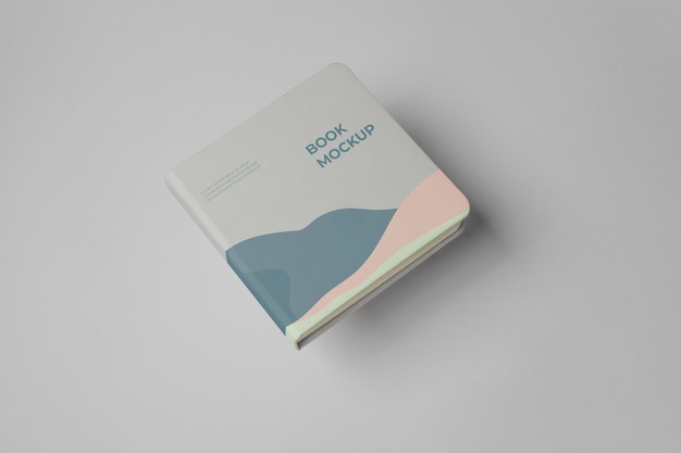 PSD view of square paper book mock-up