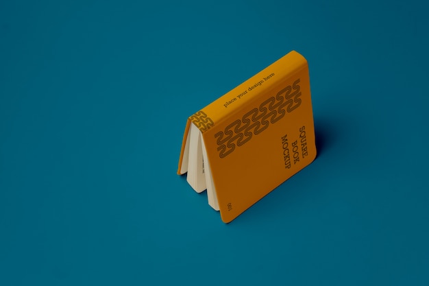 PSD view of square paper book mock-up