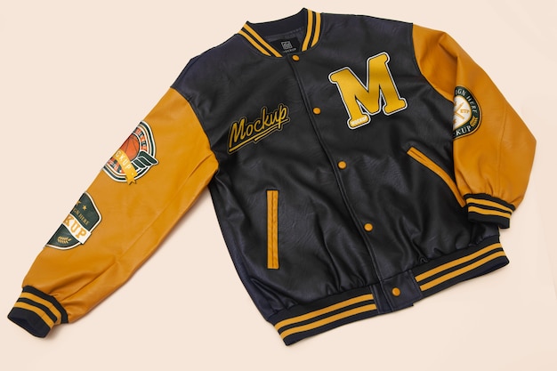 Above view varsity jacket with cool details