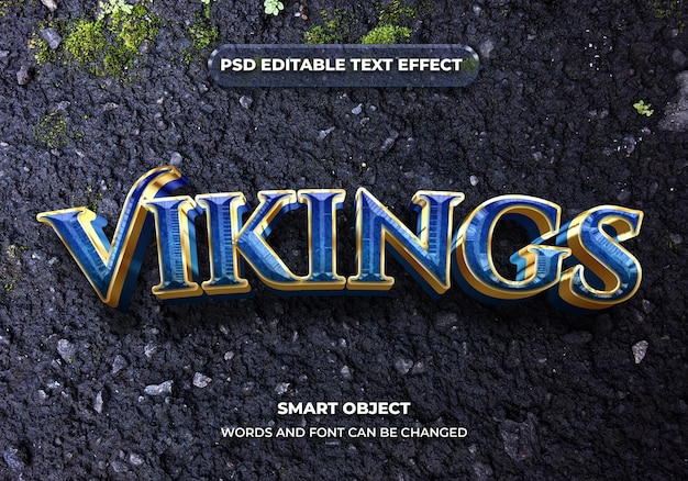 vikings 3d editable text effect style