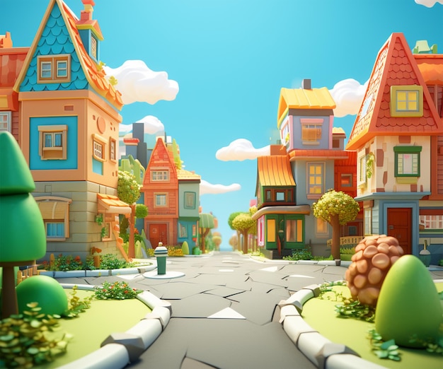 Village street 3d model