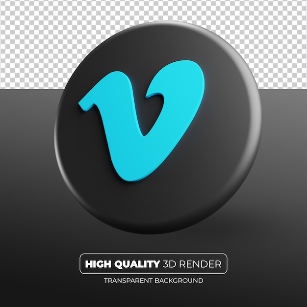 Vimeo black icon 3d render isolated