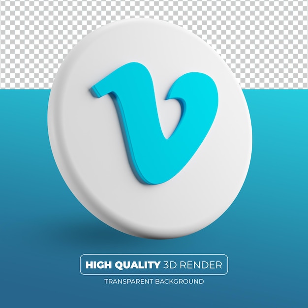 Vimeo icon 3d render isolated