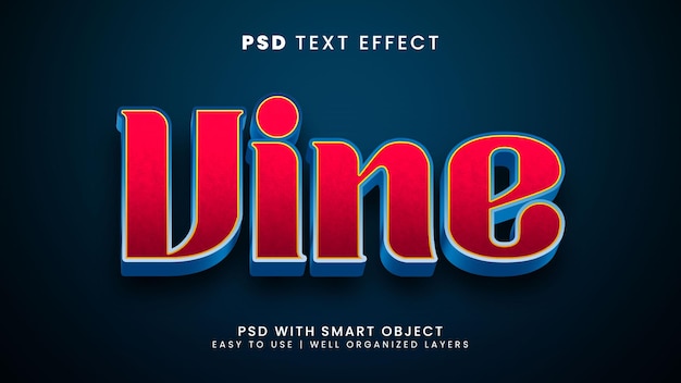 Vine 3d editable text effect with smart object