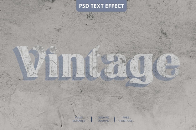 Vintage 3d text effect style