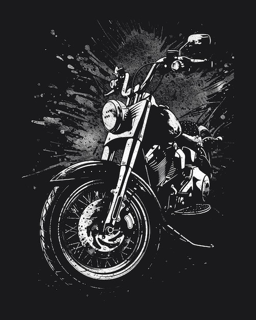 vintage black motorcycle poster design or t shirt design template