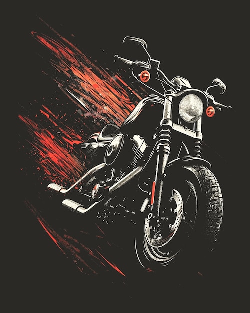 vintage black motorcycle t shirt design background