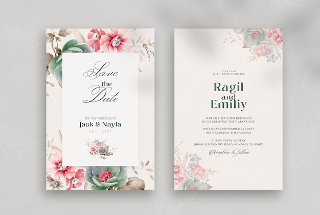 vintage Botanical wedding invitation awesome template