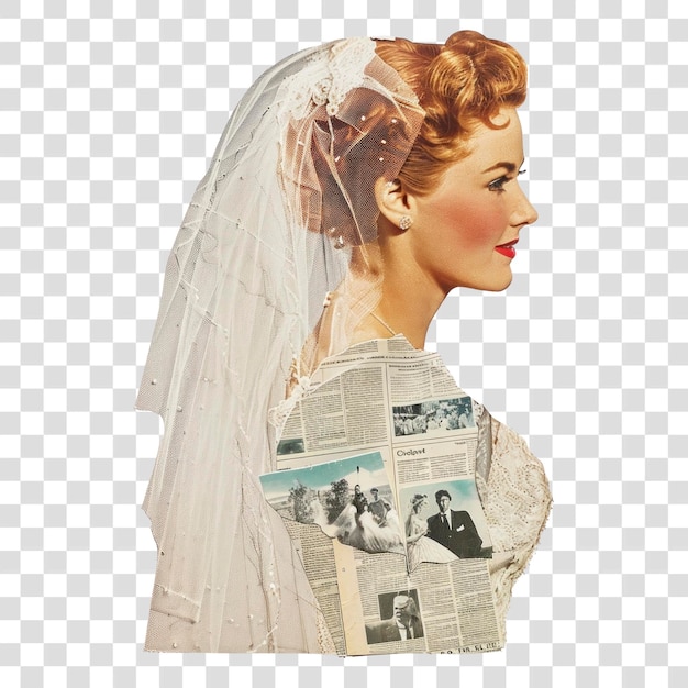 PSD vintage bride collage art