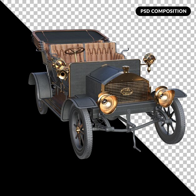 Vintage car isolated 3d