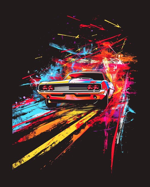 vintage car poster design or t shirt design template