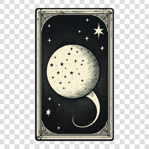 PSD vintage celestial tarot card design