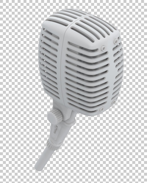 Vintage concert microphone on transparent background 3d rendering illustration