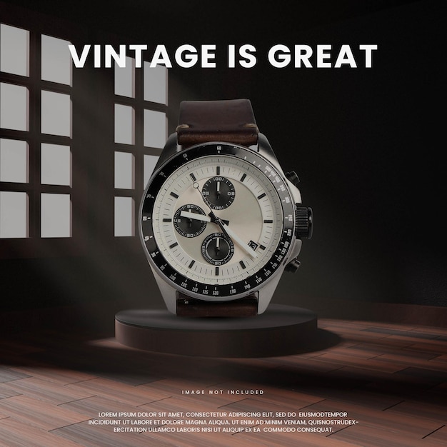 PSD vintage dark interior podium