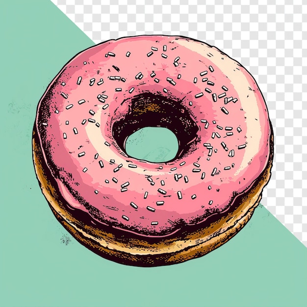 Vintage Donut Graphic TShirt Design on Solid Background