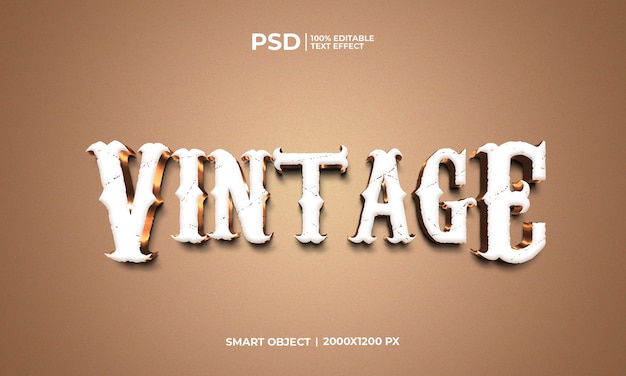 Vintage Editable 3d Text Effect