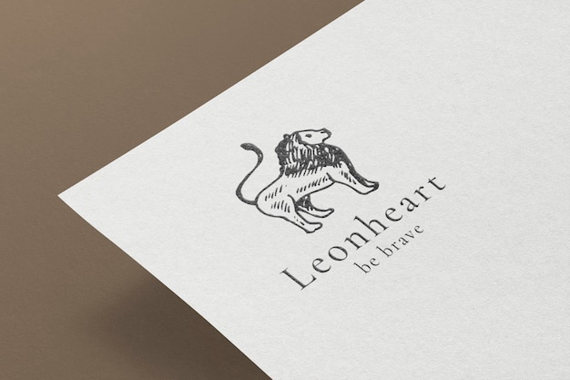 Vintage embossed logo mockup, business stationery paper psd