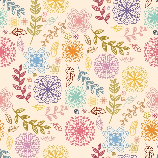 Vintage Floral Doodle Pattern