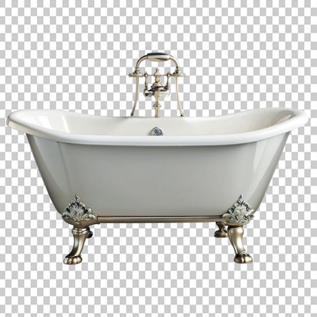 vintage freestanding bath on transparent background