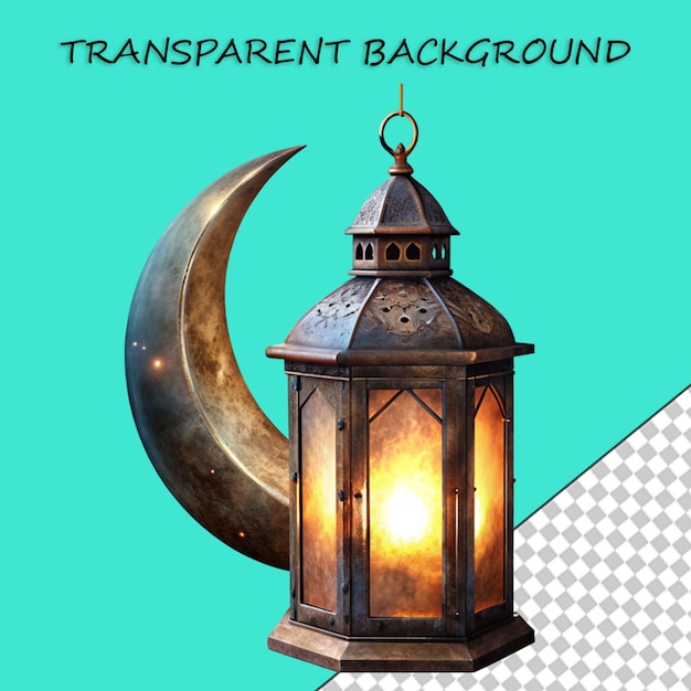 vintage gold Arabic lanterns with glowing candles png