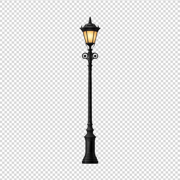 Vintage lamp post set isolated on transparent background