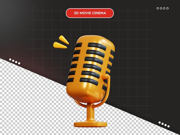 Vintage microphone 3d icon