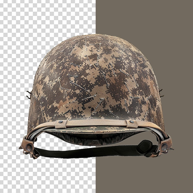 PSD vintage military helmet on transparent background