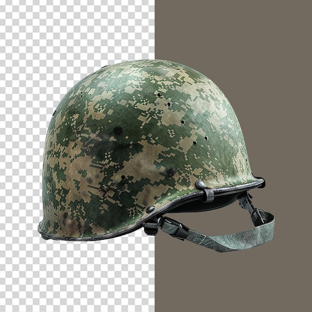 PSD vintage military helmet on transparent background