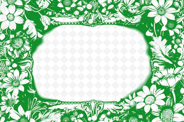 Vintage Mirror Frame With Daisy Flowers Pearl Bead Decoratio Creative Vector Art Designs of Nature