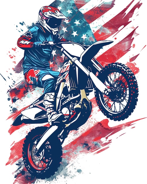 vintage motorcycle american flag poster design background