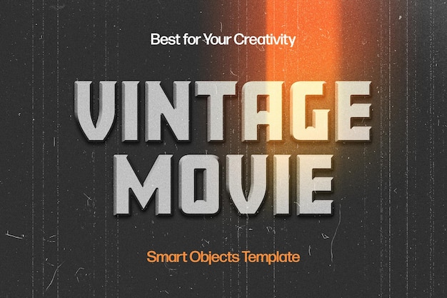 PSD vintage movie text effect