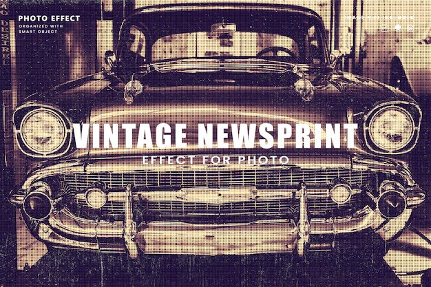 Vintage Newsprint Photo Effect