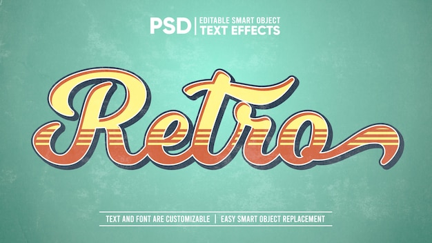 PSD vintage old washed out paper editable text effect mockup