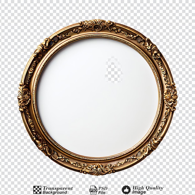 vintage oval picture frame isolated on transparent background