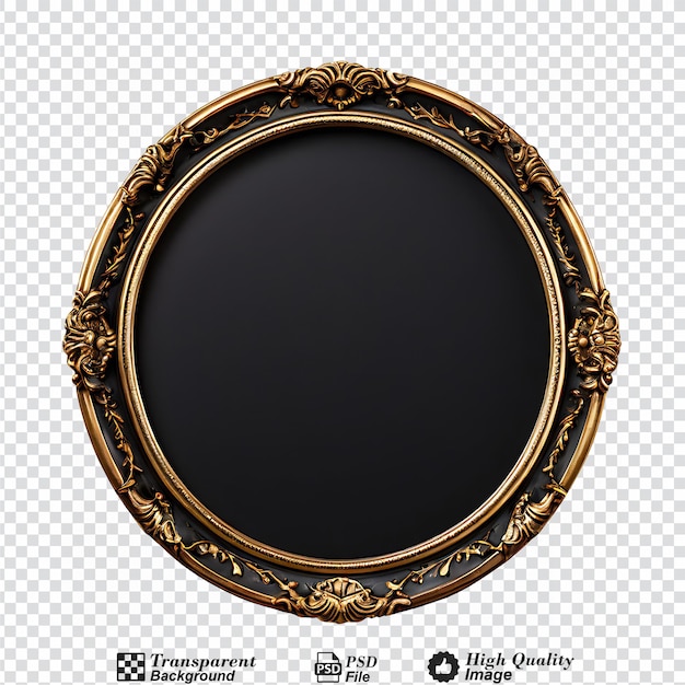 vintage oval picture frame isolated on transparent background