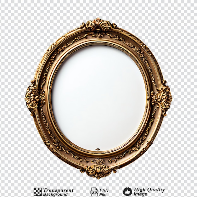 vintage oval picture frame isolated on transparent background