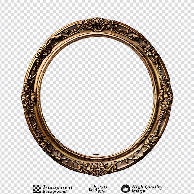 vintage oval picture frame isolated on transparent background