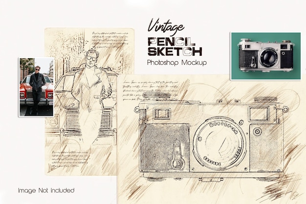 Vintage Pencil Sketch Photo Effects