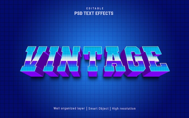 Vintage retro editable text effect