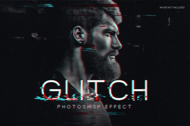 Vintage rgb glitch photo effect