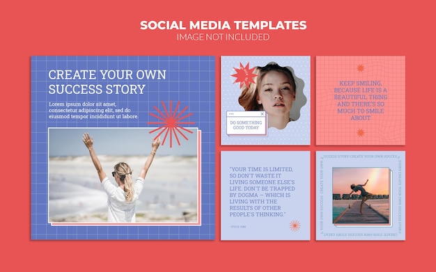 Vintage Social Media Post Template Set