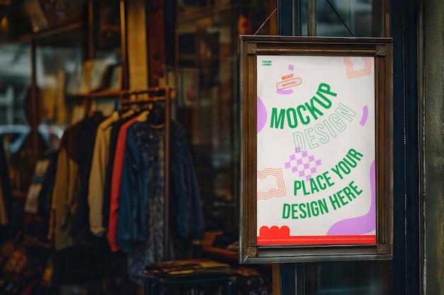 Vintage store sign mockup