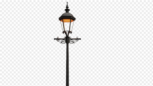 PSD vintage street lamp isolated on transparent background