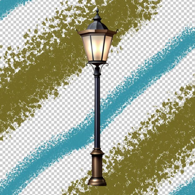 PSD vintage street lamp in retro style on white clipping path