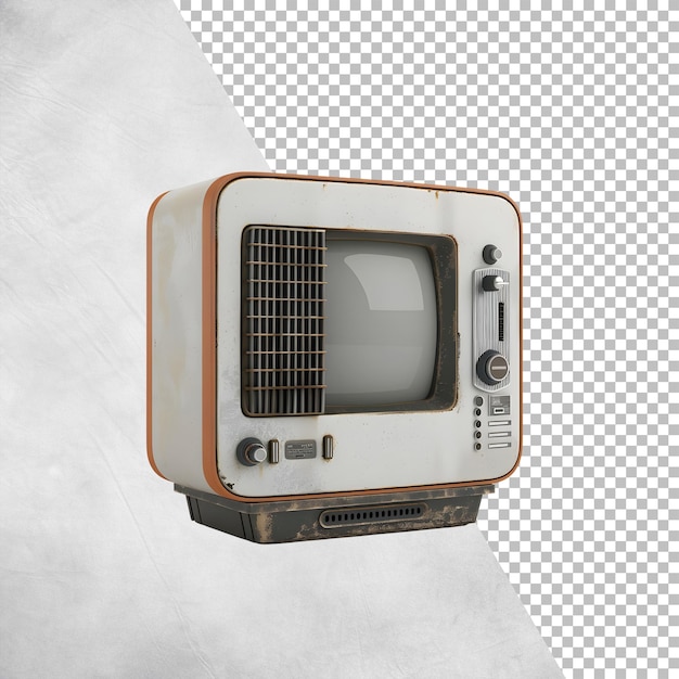 Vintage television Isolated on transparent background