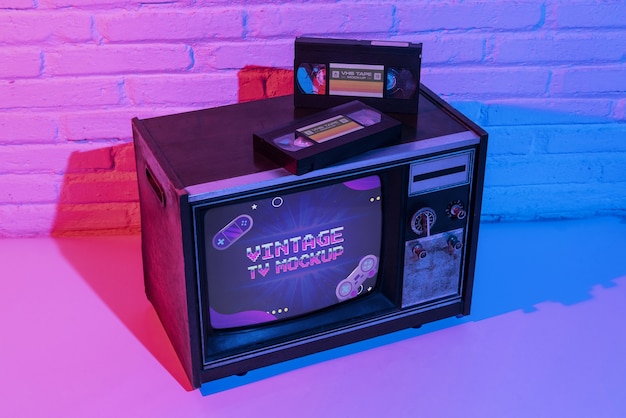 Vintage television mockup design