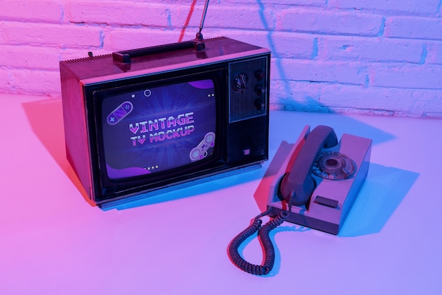 Vintage television mockup design