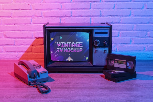 Vintage television mockup design