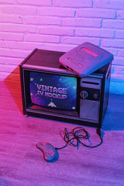 Vintage television mockup design